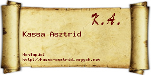 Kassa Asztrid névjegykártya